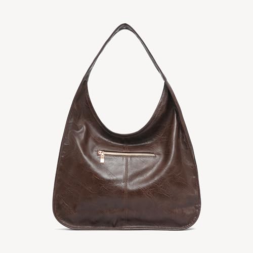 Image of NEWBELLA Hobo Purse, PU Leather Shoulder Bag, Tote Handbag for Work and Travel (Coffee)