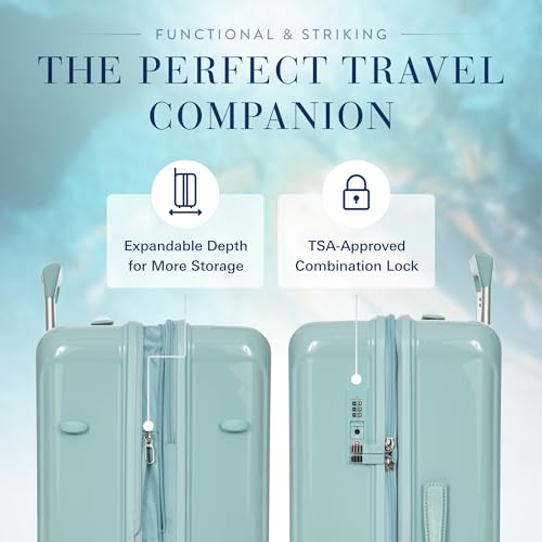 Bric's Positano 27-Inch Spinner - Expandable Luxury Checked Luggage With Spinner Wheels - Lightweight Suitcases Made From Durable Polycarbonate - Comes with Protective Cover - Light Blue3