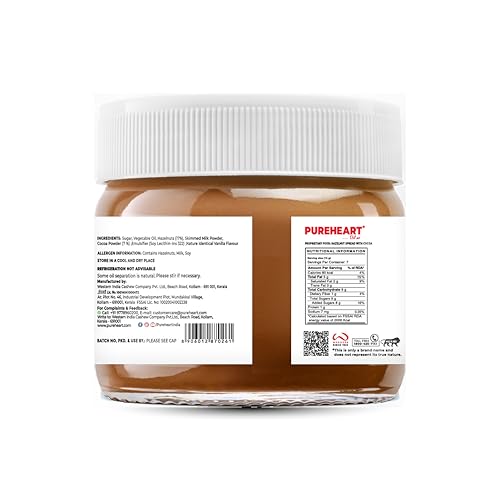 Image of Pureheart Nut Spread Choco Hazelnut (110 gm) Delicious, Smooth & Creamy Snack, Nutty Chocolate Hazelnut Spread for Breakfast