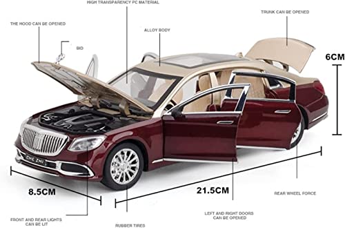 Image of Invite Enterprise Toy car Model 1:24 for Maybach S600 Alloy Metal Car Model Diecast Toy with Sound and Light Great Gift for Boys and Girls Above 3 Year【Colors as Per Stock】