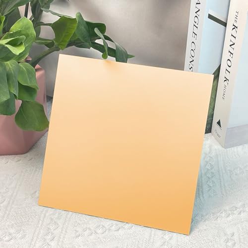 Image of 2 Pcs 12x12 Inch 1 /8 in Thickness Pale Orange Pastel Color Plexiglass Panel One Sided Glossy One Sided Frosted Plexiglass for DIY Items