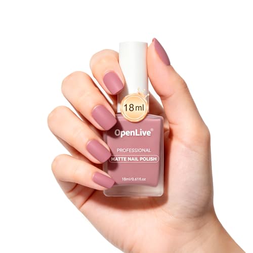 OpenLive 18ml Dusty Rose Matte Nail Polish Large Volume Quick Drying Nail Polish Fast Drying and Long Lasting Color Nail Art DIY Home Manicure Gift for Women