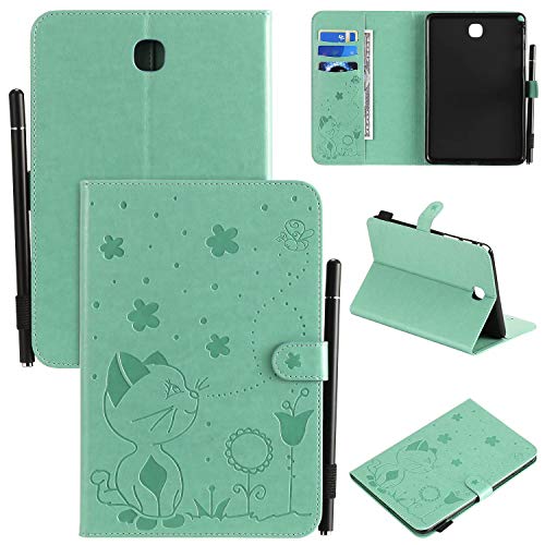 Smart Hülle für Samsung Galaxy Tab A SM-T350 {8"},Pu Leder Katze Biene Schutzhülle Case Cover mit Auto Schlaf/Wach Ständer Stift Halter