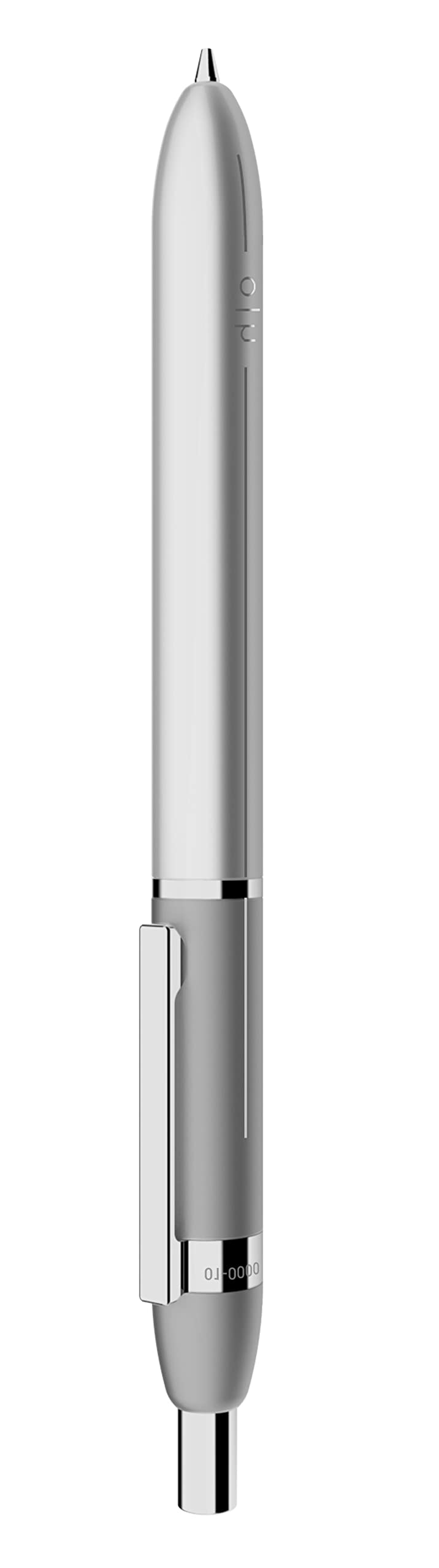 Otto Hutt 002-18809 - Druckbleistift Design 03 - Bleistift aus Messing Vollmaterial in der Farbe light grey - mit 0,7 mm Minen und Radiergummi