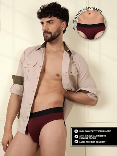 Image of WROGN Men's Pack of 2 Cotton Spandex Briefs | Comfort Fit