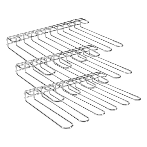 LACOR 62268 Colgador de Copas, Soporte Copas Techo o Pared, Incluye Herramientas de Montaje, Acero Inoxidable, Metálico, 45 x 31 cm (Paquete de 3)