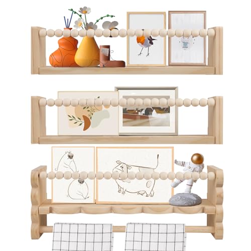 Nastopee 3er Set Kinder Bücherregal Wand,Mehrschichtiges Kinder Bücherregal Wand, 40cm