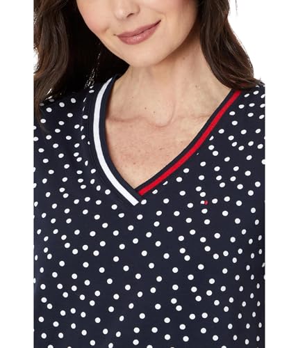 Tommy Hilfiger Short Sleeve Tops-Cotton Shirts for Women with V-Neckline and Logo Detail3