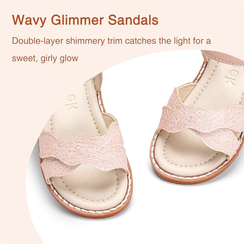 Image of Girls Dress Sandals Comfy Hook and Loop Summer Shoes for Toddlers