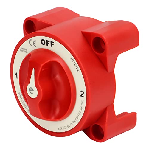 Battery Disconnect Switch for Marine Battery Disconnect Switch Cut Off Power Kill Isolator 3 Levels 350A 32V DC for RV Marine Boat