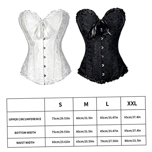 Lace Corset, 1pc (m wit) Satijnen korset snijden push-up riem taille trainer vetbrander, vrouwen vat omhoog bonte overbust elegant body shaper korset - Image 7