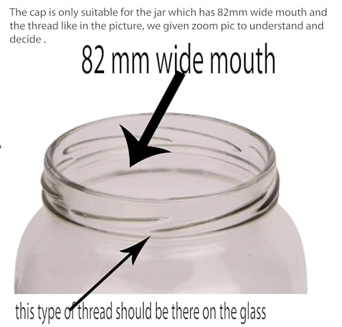 Image of Pure Source India Metal Black Lug Cap Lid for Glass jar, 12 Pieces, 82 mm