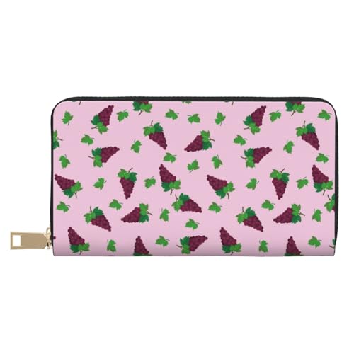 Portefeuille fin en cuir de qualité supérieure Novastar zippé et élégant couleur rose raisin