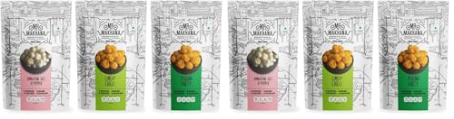 Image of Mr. Makhana Roasted Makhana & Foxnuts : Himalayan Salt & Papper, Lime & Chilli, Pudina Party (Pack of 6x55 gm) | Gluten Free | MSG Free | Roasted in Olive Oil | Rich Calcium
