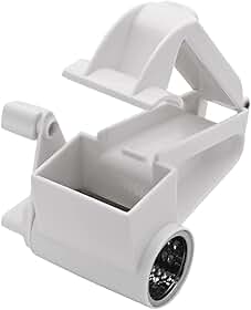 Mimo Style Ralador de Queijo Manual Branco 14,5cm, Feito de Polipropileno e Aço Inoxidável. Economiza Tempo e Esforço. Resistente e Durável, Perfeito Para Queijos, Chocolate, Nozes, Amêndoas