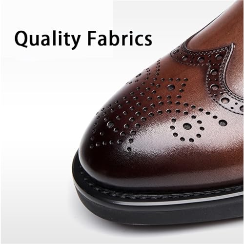 BWSEOBG Men's Brogue Wingtip Retro Business Oxford Shoes Classic Leather Round Toe Lace Up Wedding Formal Dress Shoes Derby Shoes2