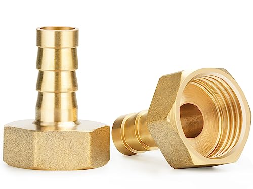 Drado Lot de 2 raccords à olive de tuyau avec hexagone et filetage extérieur, raccord de tuyau à filetage intérieur pour air, eau, carburant, huile et gaz...