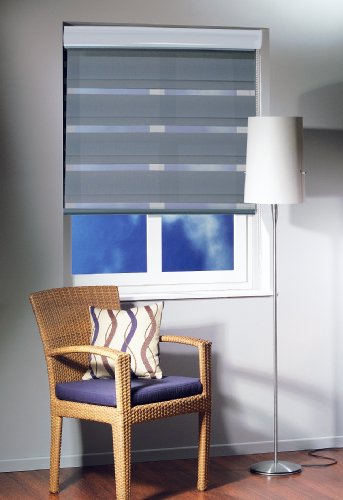 DUO rolgordijn, dubbel rolgordijn, lichtgrijs, 100 cm breed, 160 cm hoog