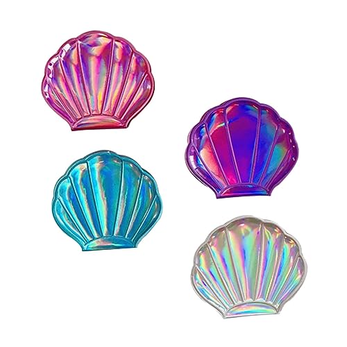 Espejo compacto vintage plegable forma concha 4 piezas miniatura 1
