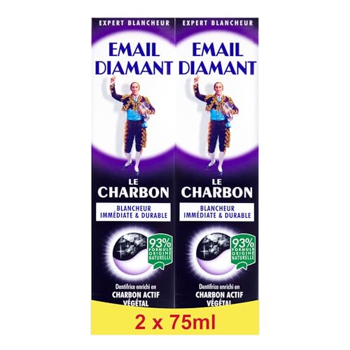 Email Diamant Charbon – Dentifrice Blanchissant Quotidien au Charbon - Lot de 2 tubes de 75ml