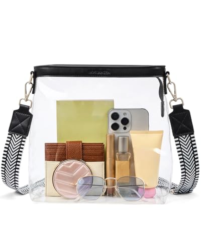BOSTANTEN Clear Bag for Stadium Events Approved Crossbody Purse with Adjustable Strap for Concerts, Festivals