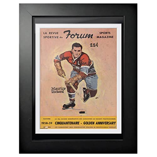 Sports Decor Mustang Products NHLA-PF1216-MON-PC-09MR Montreal Canadiens Program Cover - Maurice Rocket Richard at The Forum
