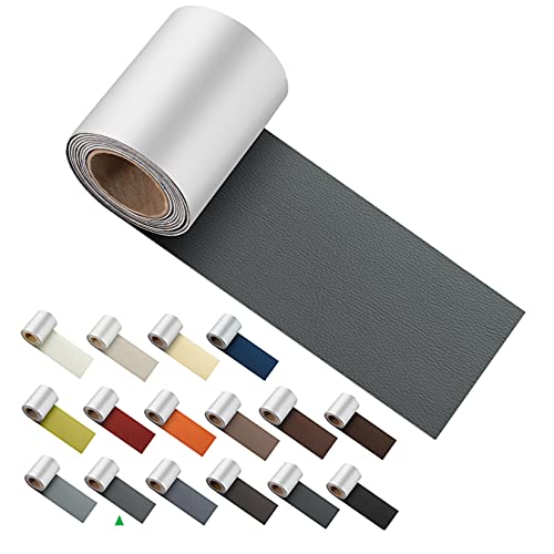 ILOFRI Self Adhesive Leather Repair Patch Tape 3x60 inch Vinyl and Leather Repair Kit for Couches Car Seat Boat Seat Sofa Furniture Vinyl Upholstery Chair Interior - Dark Grey #1