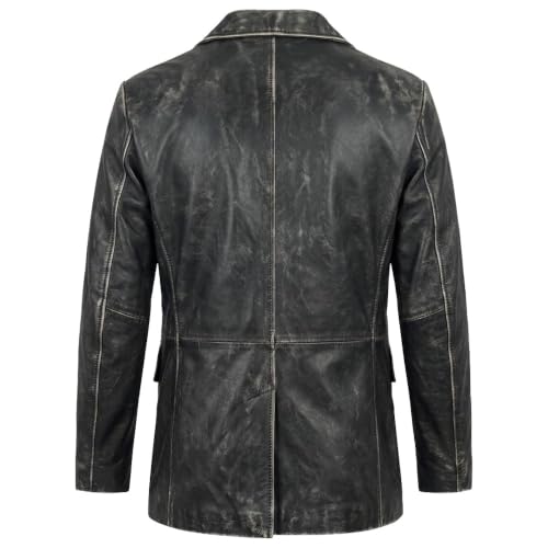 Image of Isaac & David Chicago Lambskin Genuine Casual Wear Leather Blazer Sport Coat Classic Button Closure for Men 2 Button Coat