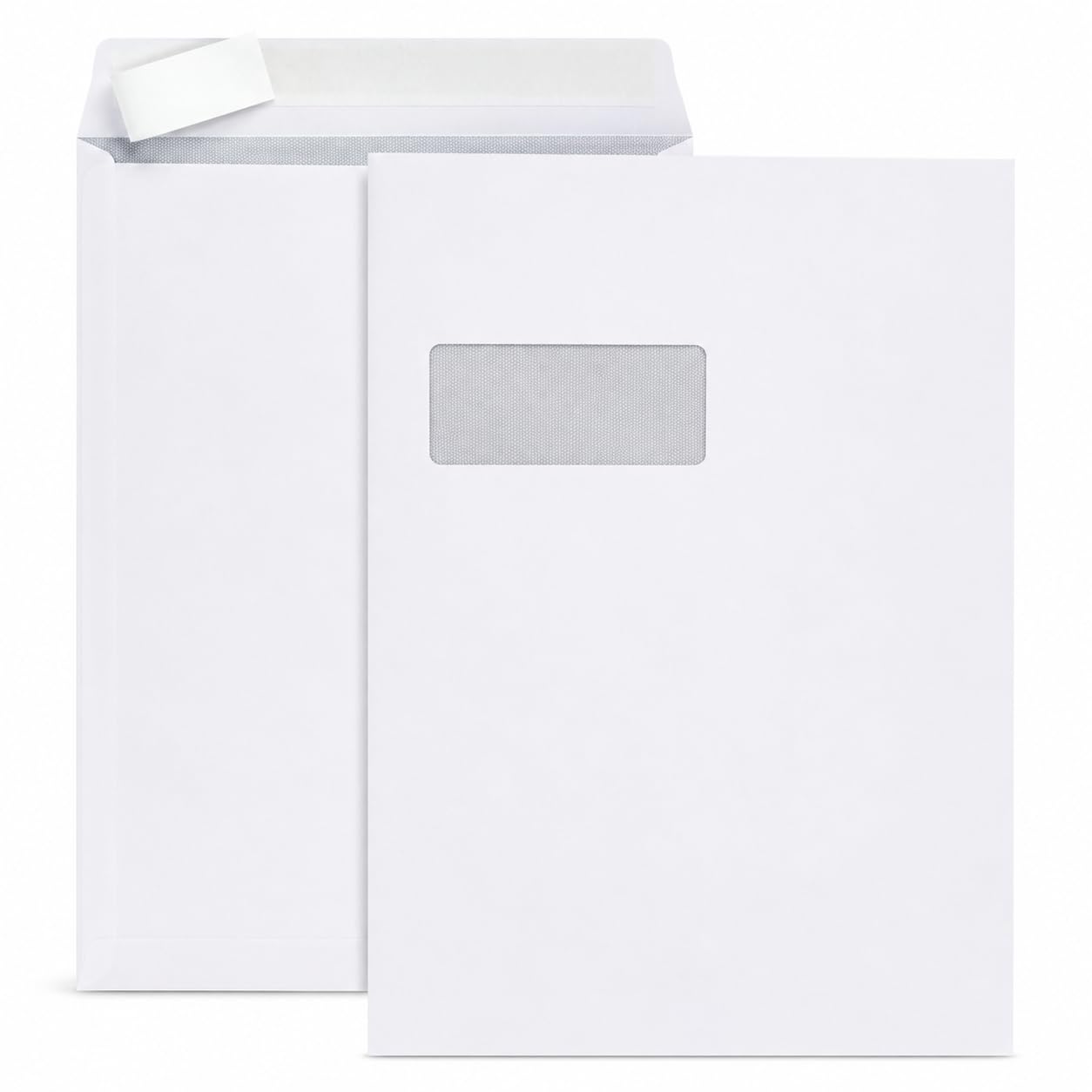 C4 White Window Envelopes Peel & Seal 324x229mm 120GSMC4 White Window Envelopes Peel & Seal | 324 x 229mm | Window 105 x 40mm | Strong 120GSM Wallet Mailing Envelopes