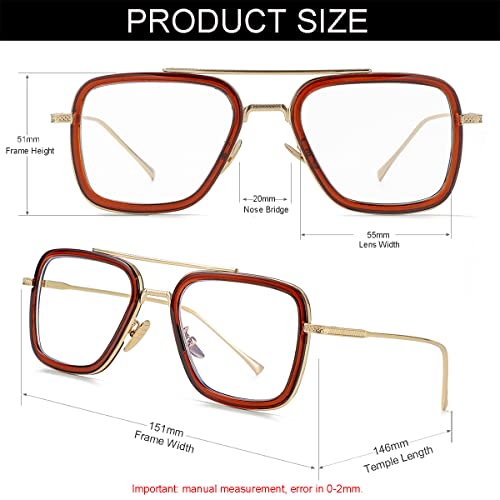 Image of Tony Stark Style Blue Light Blocking Glasses for Men Women, Iron Man and Spider-Man Computer Gaming Glasses