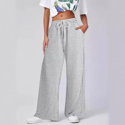 Casual Wide Leg Jogger Pants for Women Plain High Waist Sweatpants Women's Loose Fit Straight Leg Joggers Pants2