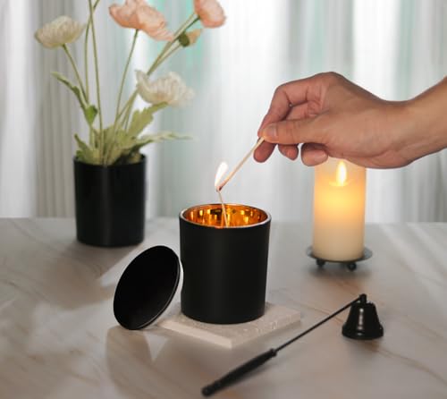 Bulk Candle Jars for Candle Making, Luxury Container with Electroplated Interior, 12PCS Vessel with Metal Lids Empty Jars - Gold Inner - Image 6