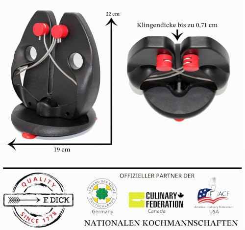 F. DICK Messerschärfer/Messerschleifer zum Durchziehen (spezielle Schärfstäbe, Standplatte mit Saugnapf, immer perfekter Winkel… – Ansicht 2