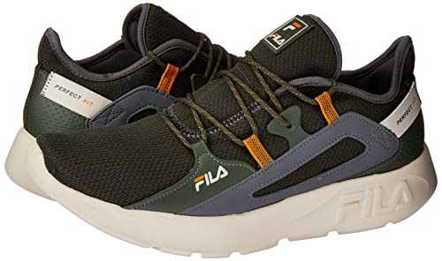 Tênis Fila Perfect Fit, Masculino, Oliva/Bege/Laranja, 40