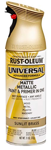 Rust-Oleum 353093 Universal Spray Paint, 11 oz, Matte Sunlit Brass, 11 Ounce