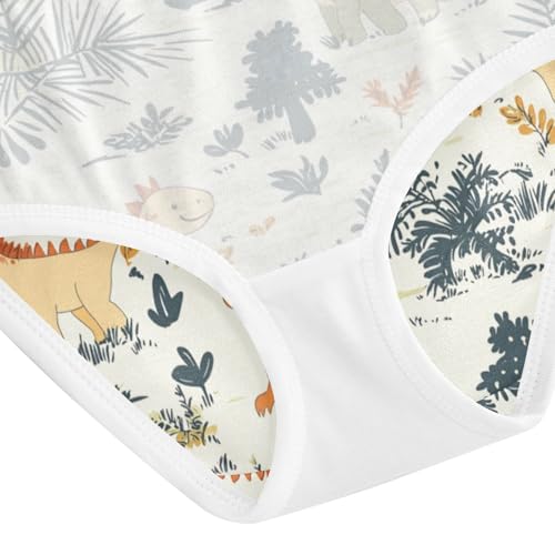 ZZKKO Forest Dinosaur Cute Girls Underwear Toddler Panties for Girls Comfort Brief Size 2-8T4