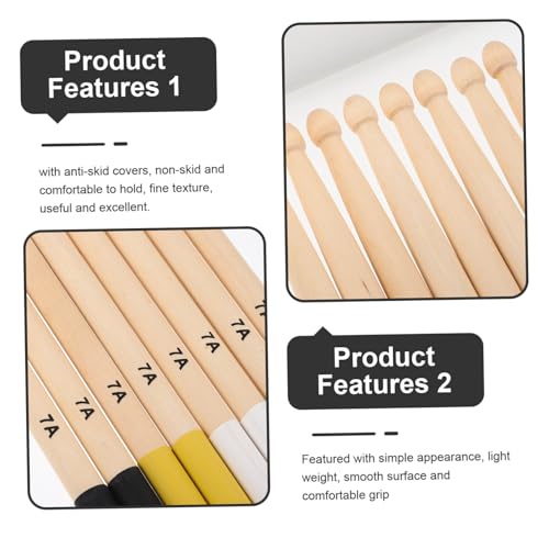 4 pares de baquetas de maple para práctica de batería miniatura 2