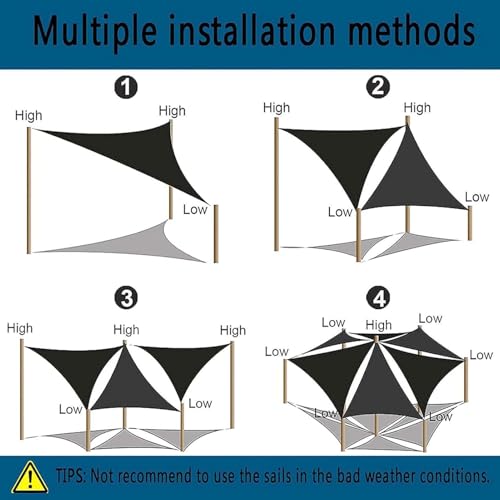 Toile ombrage imperméable avec protection UV renforcée pour l'extérieur - 8
