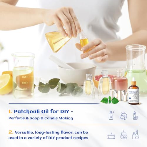 Image of HIQILI Patchouli Essential Oil, for Diffuser, Homemade Perfume, Skin Care, Aromatherapy, Gift for Hippie Friend-30ML