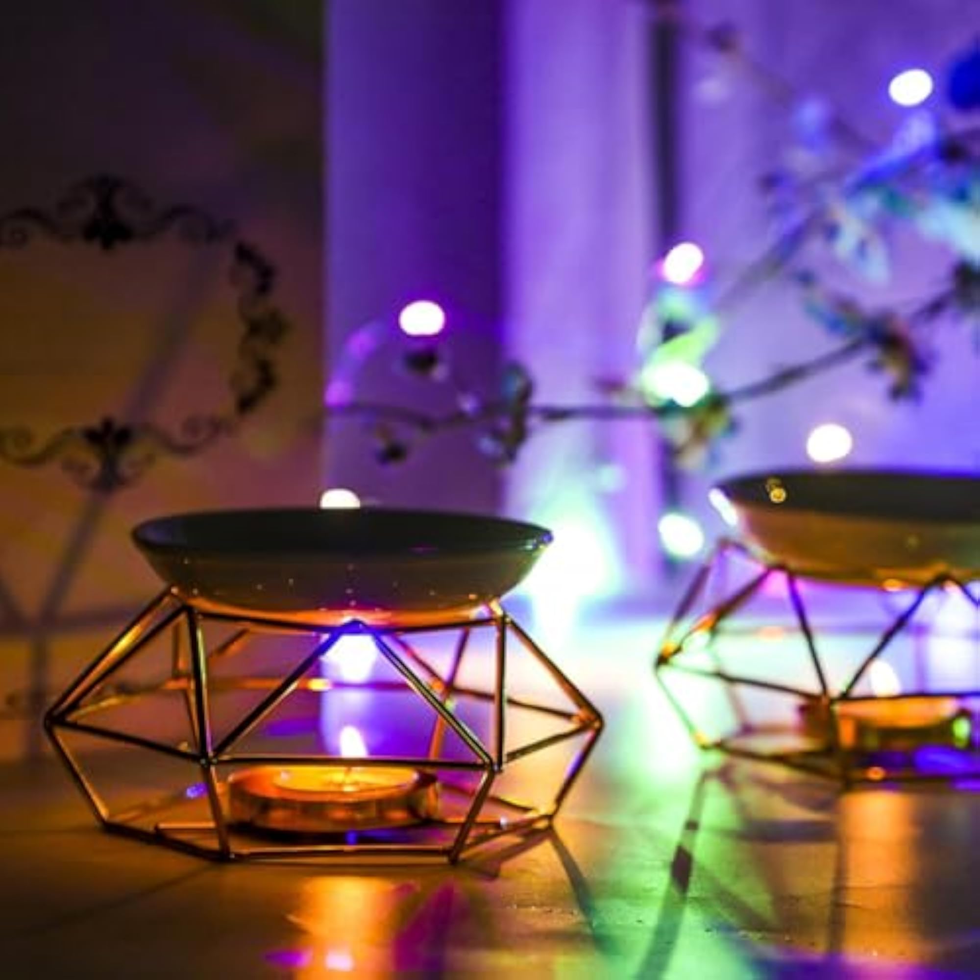 Tealight Holder Aroma Melt Warmer, Golden