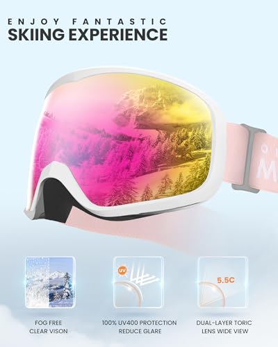 OutdoorMaster Owl Ski Goggles OTG, Snow Snowboard Goggles for Men Women Youth, Anti-Fog, 100% UV Protection - Image 3