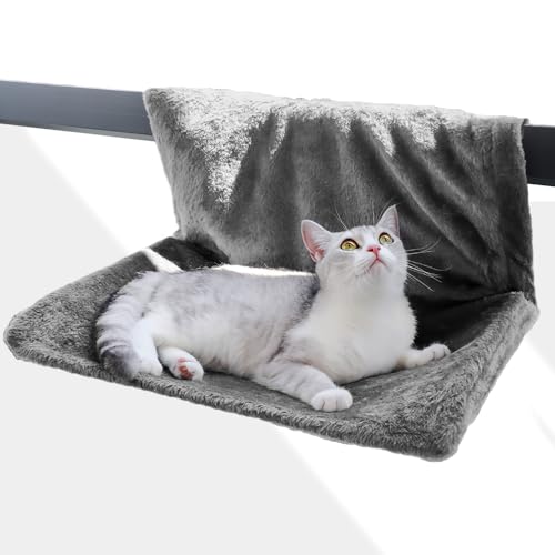 Gobesty Katzenbett Heizung, Waschbares Heizungsliege Katze, Faltbar Katzenhängematte Heizung mit Metallhaken für Katze und Kleine Haustiere,...