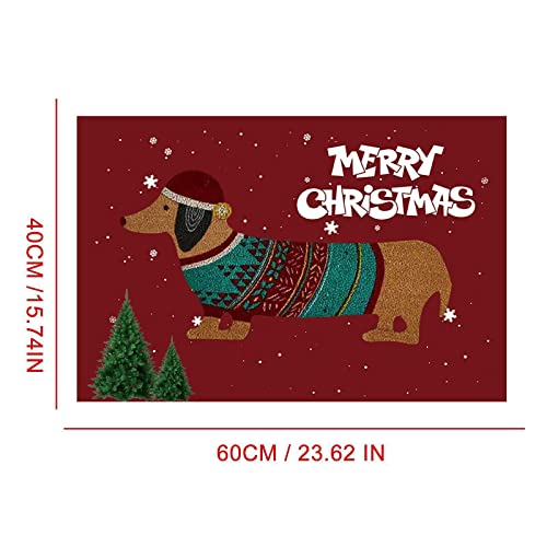 Christmas Door Mat Cute Dachshund Dog Outdoor Christmas Doormat - Image 3