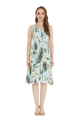 Image of Wispy Cereus Light Blue Family Matching Hawaiian Clothes | Family Matching Outfits • Soft Rayon Fabric • Tropical Floral Print • Vacation Ready • Luau Party Wear
