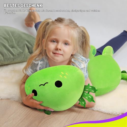shownicer Plüschtier Axolotl Kuscheltier Stofftier Kawaii Axolotl Plüsch Kissen Spielzeug Geschenk für Erwachsene Mädchen Kinder (Kaktus… – Ansicht 4