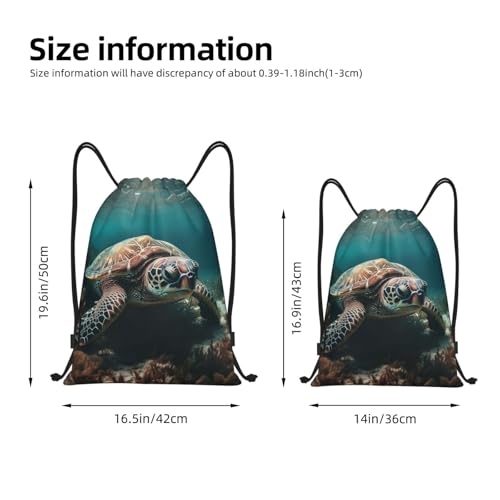 Drawstring Bag Lightweight Small Gym Bag for Women Clear Sea Water Soccer Backpack for Sports Travel3