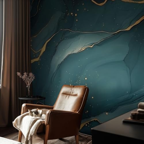 Papier peint intissé impression haute qualité Tulup bleu 250cm - 3