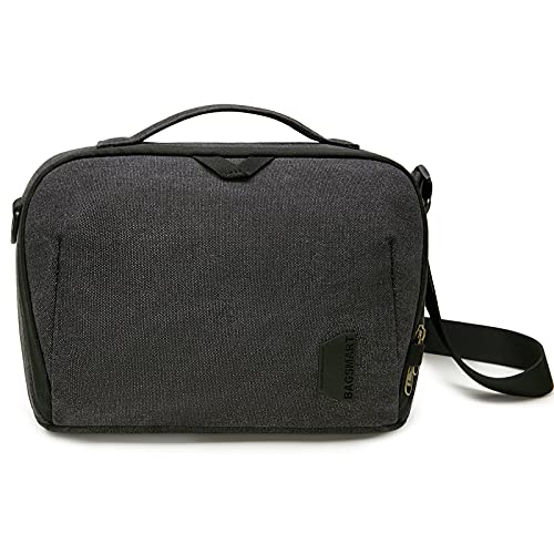 Camera Bag, BAGSMART SLR DSLR Canvas Camera Case, Waterproof and Anti-Theft Vintage Padded Camera Shoulder Bag for Women and Men, Black