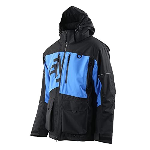ICEARMOR Defender Ice Fishing Parka Black/Blue Waterproof Insulated Float Coat with Motion Float Safety for Extreme Cold Use2