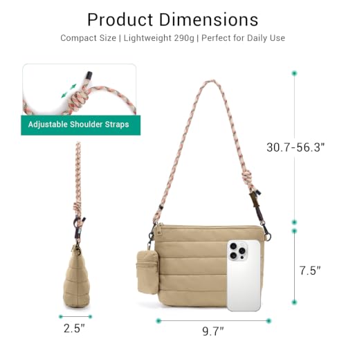 Image of ACUARIO Crossbody Bags for Women - Puffy Tote Bag Purse for Work, Travel, Shoulder Handbag with Small Wallet